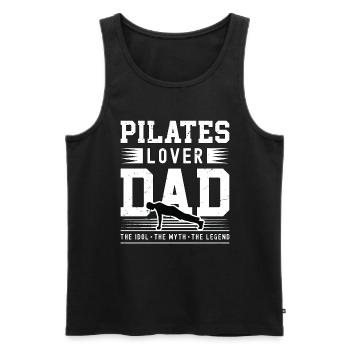 Pilates Lover Dad The Idol The Myth Pilates Coach - Men's Premium Organic Tank Top - black - Front - AI Model Male 178 light (178cm)