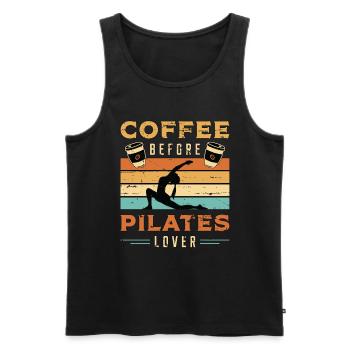 Pilates Lover Coffee Pilates Class Coffee Lover - Men's Premium Organic Tank Top - black - Front - AI Model Male 178 light (178cm)