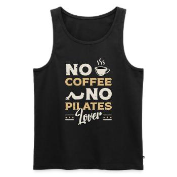 Pilates Lover No Coffee No Meditation Coffee Lover - Men's Premium Organic Tank Top - black - Front - Michal (187cm)