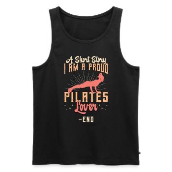 Pilates Lover A Short Story I Am A Pilates Coach - Men's Premium Organic Tank Top - black - Front - AI Model Male 178 light (178cm)