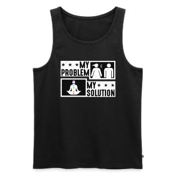 Amoureux du Reiki Mon Problème Ma Solution Pictogramme Papa - Débardeur bio Premium Homme - noir - Devant - Michal (187cm)