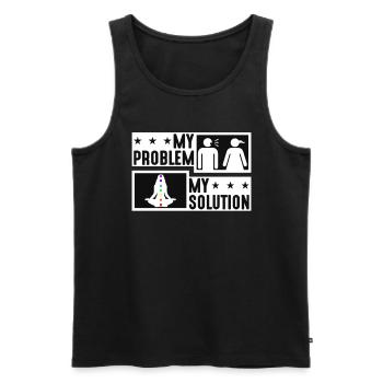 Amoureux du Reiki Mon Problème Ma Solution Pictogramme Maman - Débardeur bio Premium Homme - noir - Devant - Michal (187cm)