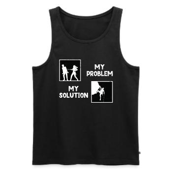 Rock Climber My Problem My Solution Pictogram Dad - Men's Premium Organic Tank Top - black - Front - AI Model Male 178 light (178cm)