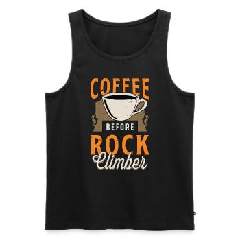 Rock Climber Coffee Mountain Sport Coffee Lover - Men's Premium Organic Tank Top - black - Front - Michal (187cm)