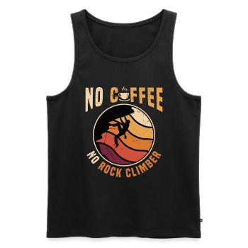 Rock Climber No Coffee No Climbing Coffee Lover - Men's Premium Organic Tank Top - black - Front - Michal (187cm)