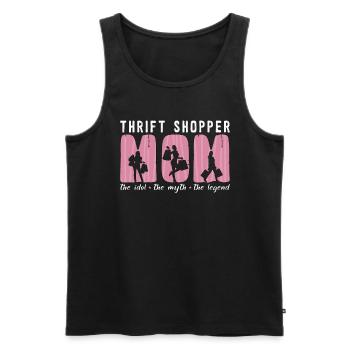 Thrift Shopper Mom The Idol Loves Thrift Shopping - Men's Premium Organic Tank Top - black - Front - AI Model Male 178 light (178cm)