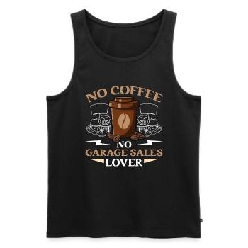 Garage Sales Lover No Coffee No Yard Sale Coffee - Men's Premium Organic Tank Top - black - Front - AI Model Male 178 light (178cm)