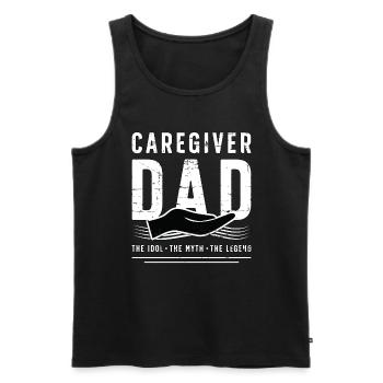 Soignant Papa L’idole Le mythe Famille Gardien - Débardeur bio Premium Homme - noir - Devant - AI Model Male 178 light (178cm)