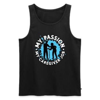 Caregiver My Passion My Caregiver Job Caregiving - Men's Premium Organic Tank Top - black - Front - AI Model Male 178 light (178cm)