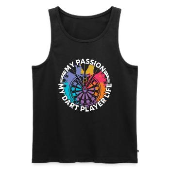 Dart Player My Passion My Dart Player Dart Playing - Männer Premium Bio Tank Top - Schwarz - Vorne - Michal (187cm)