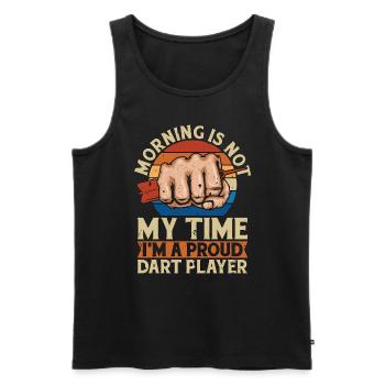 Dart Player Morning Is Not My Time Darts Playing - Männer Premium Bio Tank Top - Schwarz - Vorne - Michal (187cm)