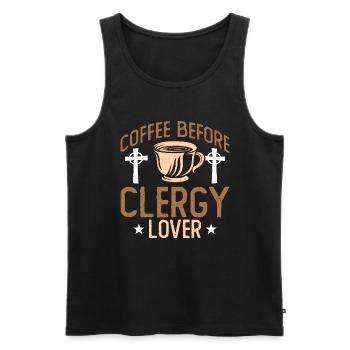 Clergy Lover Coffee Before Preaching Coffee Lover - Männer Premium Bio Tank Top - Schwarz - Vorne - AI Model Male 178 light (178cm)
