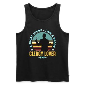 Clergy Lover A Short Story I Am A Proud Preacher - Men's Premium Organic Tank Top - black - Front - AI Model Male 178 light (178cm)