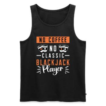 Blackjack classique Pas de café Pas de casino Amateur de café - Débardeur bio Premium Homme - noir - Devant - Michal (187cm)