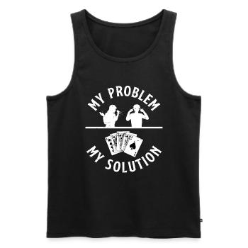 Classic Blackjack My Problem My Pictogram Dad Mom - Men's Premium Organic Tank Top - black - Front - Michal (187cm)
