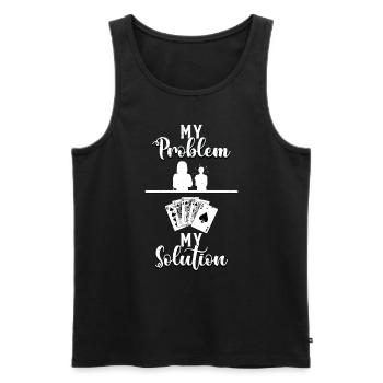 Classic Blackjack My Problem My Pictogram Mom Dad - Men's Premium Organic Tank Top - black - Front - Michal (187cm)