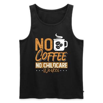 Auxiliaire de puériculture Pas de nourrice de café Amateur de café - Débardeur bio Premium Homme - noir - Devant - AI Model Male 178 light (178cm)