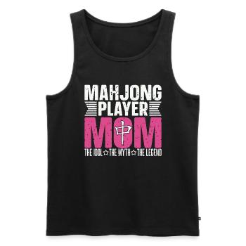Mahjong Player Mom The Idol The Myth Loves Mahjong - Men's Premium Organic Tank Top - black - Front - AI Model Male 178 light (178cm)