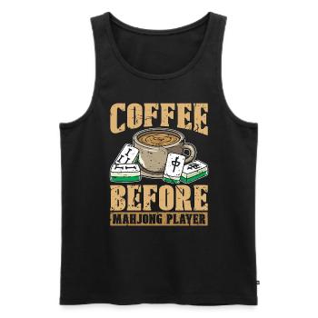 Mahjong Player Coffee Chinese Mahjong Coffee Lover - Männer Premium Bio Tank Top - Schwarz - Vorne - AI Model Male 178 light (178cm)