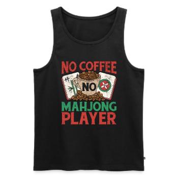 Mahjong Player No Coffee No Mahjong Coffee Lover - Men's Premium Organic Tank Top - black - Front - AI Model Male 178 light (178cm)
