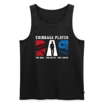 Joueur de cribbage papa l’idole le jeu de cartes mythe - Débardeur bio Premium Homme - noir - Devant - AI Model Male 178 light (178cm)