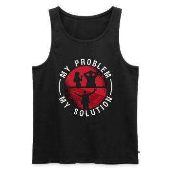 Cribbage Player My Problem My Pictogram Dad Mom - Men's Premium Organic Tank Top - black - Front - Michal (187cm)