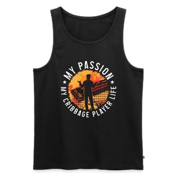 Cribbage Player My Passion My Cribbage Board Lover - Men's Premium Organic Tank Top - black - Front - AI Model Male 178 light (178cm)