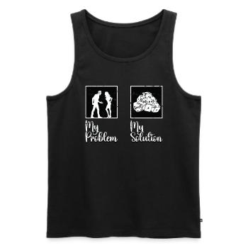 Bunco Player My Problem My Solution Pictogram Mom - Men's Premium Organic Tank Top - black - Front - Michal (187cm)