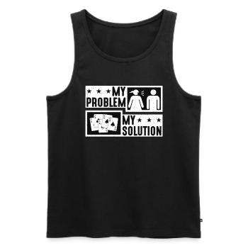 Euchre Player My Problem My Pictogram Dad Mom - Men's Premium Organic Tank Top - black - Front - Michal (187cm)