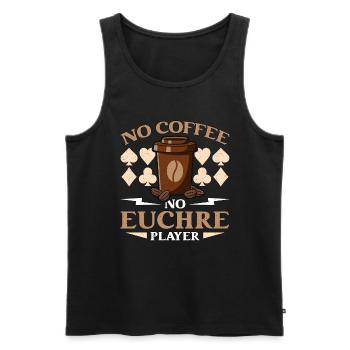 Euchre Joueur Pas De Café Pas De Jeu De Cartes Amateur De Café - Débardeur bio Premium Homme - noir - Devant - Michal (187cm)