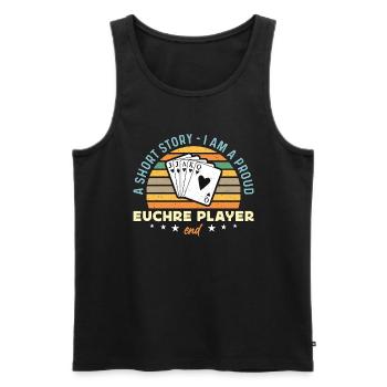 Euchre Player Une petite histoire Je suis un Euchre Lover - Débardeur bio Premium Homme - noir - Devant - Michal (187cm)
