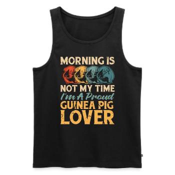Guinea Pig Lover Morning Is Not My Time Cavy Pet - Men's Premium Organic Tank Top - black - Front - Michal (187cm)