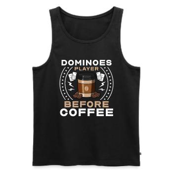 Dominoes Player Before Domino Game Coffee Lover - Männer Premium Bio Tank Top - Schwarz - Vorne - Michal (187cm)