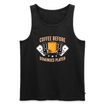 Dominoes Player Coffee Domino Game Coffee Lover - Männer Premium Bio Tank Top - Schwarz - Vorne - Michal (187cm)