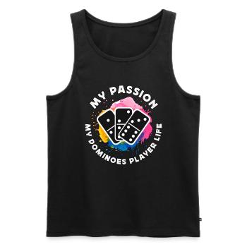 Dominoes Player My Passion My Classic Dominoes - Männer Premium Bio Tank Top - Schwarz - Vorne - Michal (187cm)