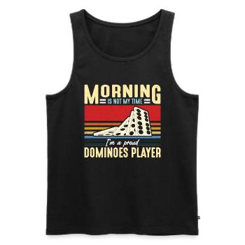 Dominoes Player Morning Is Not My Time Domino Game - Men's Premium Organic Tank Top - black - Front - Michal (187cm)