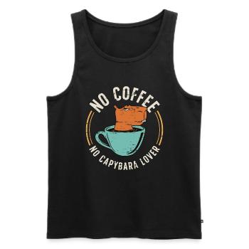 Capybara Lover No Coffee No Rodent Coffee Lover - Männer Premium Bio Tank Top - Schwarz - Vorne - AI Model Male 178 light (178cm)