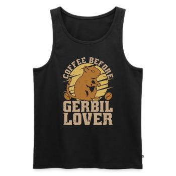 Gerbil Lover Coffee Before Hamster Coffee Lover - Männer Premium Bio Tank Top - Schwarz - Vorne - AI Model Male 178 light (178cm)