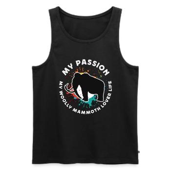 Amant de mammouth laineux Ma passion Mes animaux à tronc - Débardeur bio Premium Homme - noir - Devant - AI Model Male 178 light (178cm)