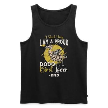 Dodo Bird Lover Une histoire courte Je suis un amoureux du Dodo - Débardeur bio Premium Homme - noir - Devant - Michal (187cm)