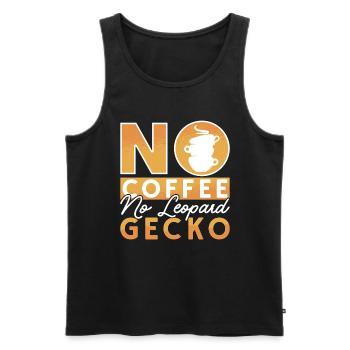 Leopard Gecko No Coffee No Reptiles Coffee Lover - Men's Premium Organic Tank Top - black - Front - Michal (187cm)