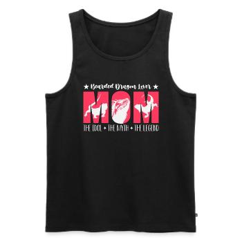Barbu Dragon amant maman l’idole herpétologiste - Débardeur bio Premium Homme - noir - Devant - Michal (187cm)