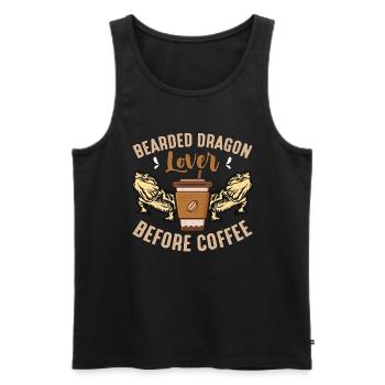 Bearded Dragon Lover Before Lizard Coffee Lover - Men's Premium Organic Tank Top - black - Front - AI Model Male 178 light (178cm)