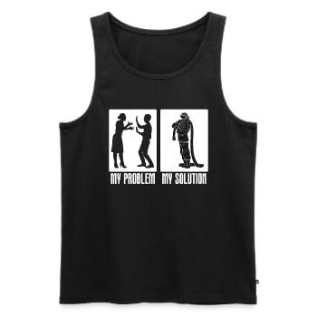 Chief Firefighter My Problem My Pictogram Dad Mom - Männer Premium Bio Tank Top - Schwarz - Vorne - AI Model Male 178 light (178cm)