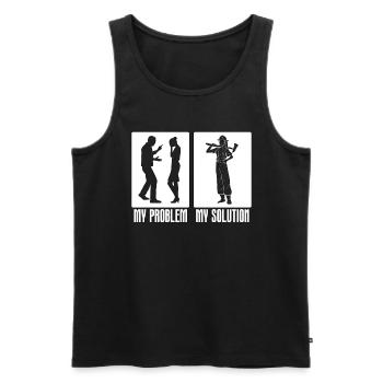Chief Firefighter My Problem My Pictogram Dad Mom - Männer Premium Bio Tank Top - Schwarz - Vorne - AI Model Male 178 light (178cm)