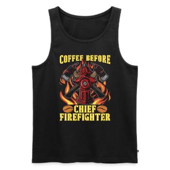 Chief Firefighter Coffee Firefighter Coffee Lover - Männer Premium Bio Tank Top - Schwarz - Vorne - AI Model Male 178 light (178cm)