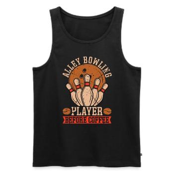 Alley Bowling Player Before Ninepins Coffee Lover - Männer Premium Bio Tank Top - Schwarz - Vorne - AI Model Male 178 light (178cm)