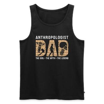 Anthropologist Dad The Idol The Myth Archaeologist - Men's Premium Organic Tank Top - black - Front - AI Model Male 178 light (178cm)