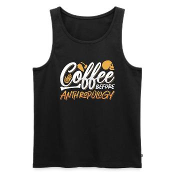 Anthropologist Coffee Archaeologists Coffee Lover - Männer Premium Bio Tank Top - Schwarz - Vorne - AI Model Male 178 light (178cm)