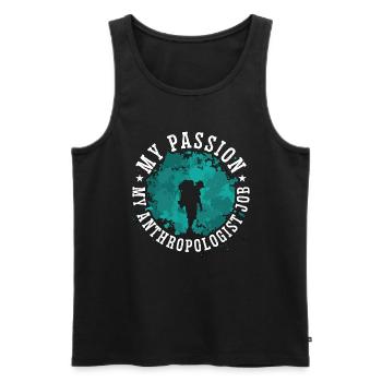Anthropology My Passion My Anthropologist Forensic - Men's Premium Organic Tank Top - black - Front - AI Model Male 178 light (178cm)